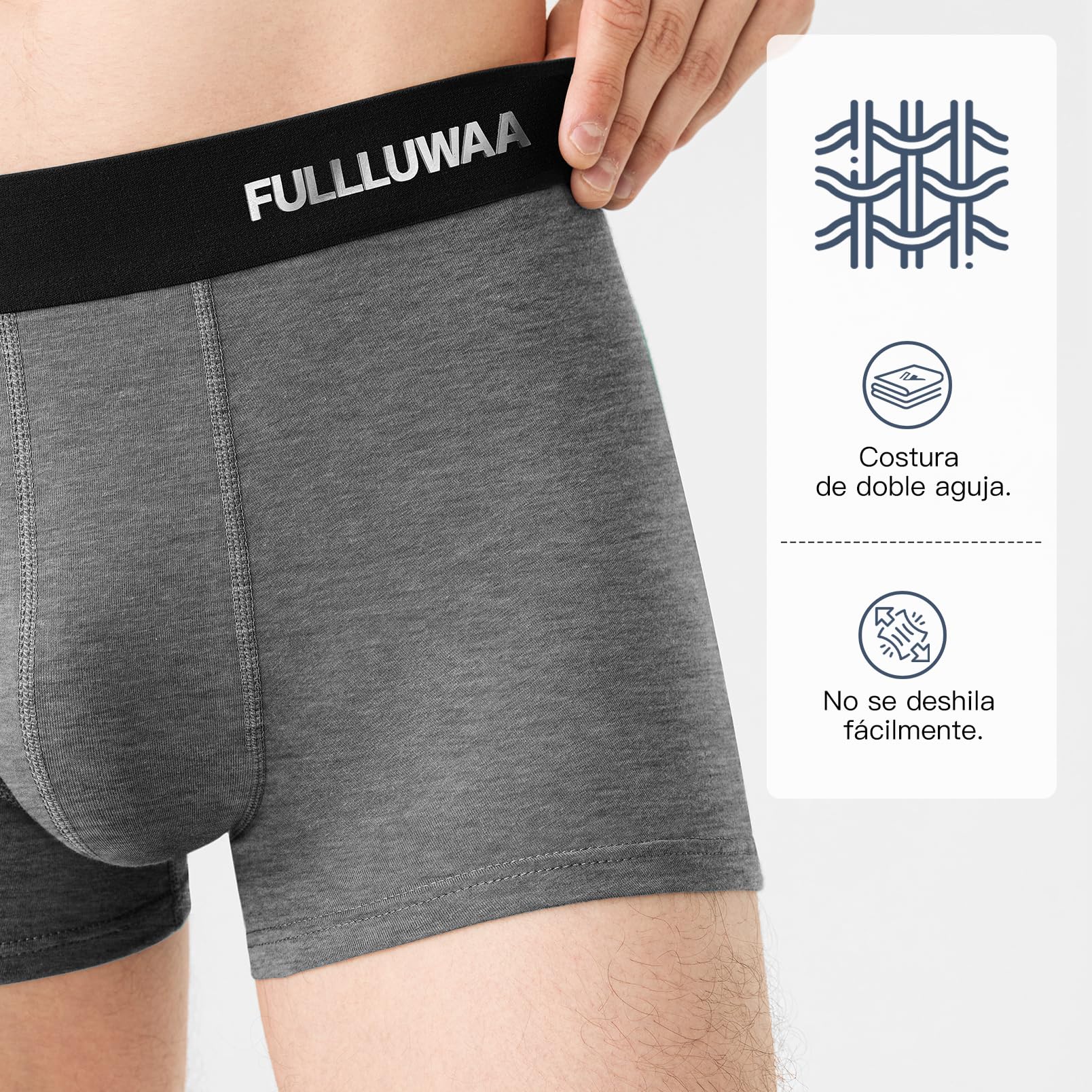Fullluwaa Calzoncillos Hombre Boxer,Boxer Hombre Pack(Pack de 10),de Algodon,cómodo y Ajustado