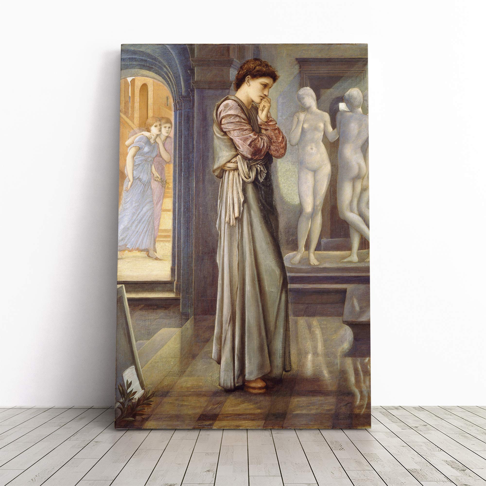 Edward Burne-Jones Pygmalion and The Image Canvas Print | Gallery Wrapped 30mm Frame Wall Art | 24x16 inches | Ready to Hang | Modern Picture | Living Room Bedroom Lounge Office