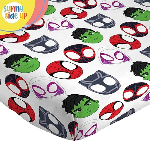 Miniatura 6 de Sunny Side Up Spidey & His Amazing Friends - Juego de sábanas tamaño individual de 3 piezas para niños, incluye funda de almohada, sábanas de