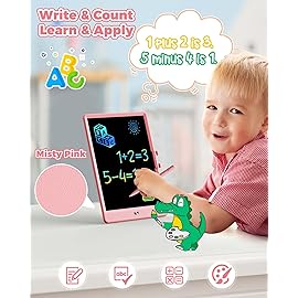 KOKODI 10 Inch LCD Writing Tablet with Anti-Lost Stylus, Erasable Doodle Board Colorful Toddler Drawing Pad, Car Travel School Games Toys for 3 4 5 6 7 8 Kids, Birthday Gift for Girls Boys Pink