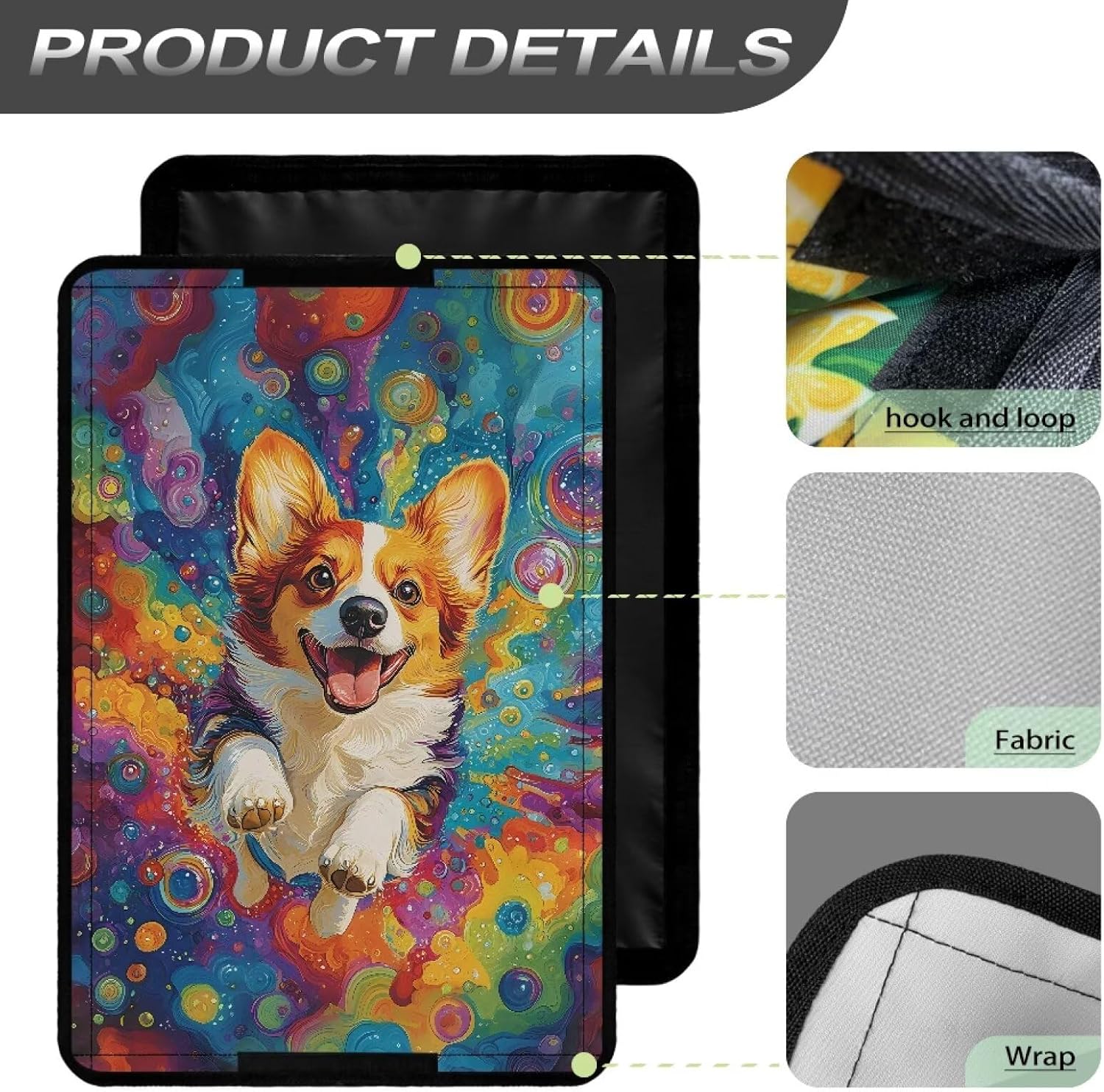 Corgi RV Door Window Shade, Foldable Blackout Caravan Window Cover, UV Protection, Heavy Duty Camper Trailer Door Windows Covering (17"x26")