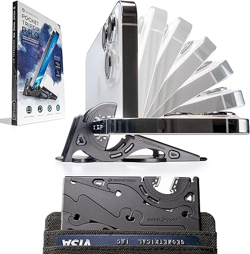 Miniatura 1 de Pocket Tripod - Trípode para iPhone 2018, tamaño cartera, kit universal (negro mate)