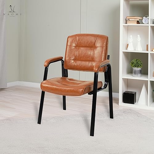Miniatura 9 de Naomi Home Juego de 2 sillas de sala de espera, sala de espera ejecutiva de cuero resistente, sillas de recepción de vestíbulo con reposabrazos