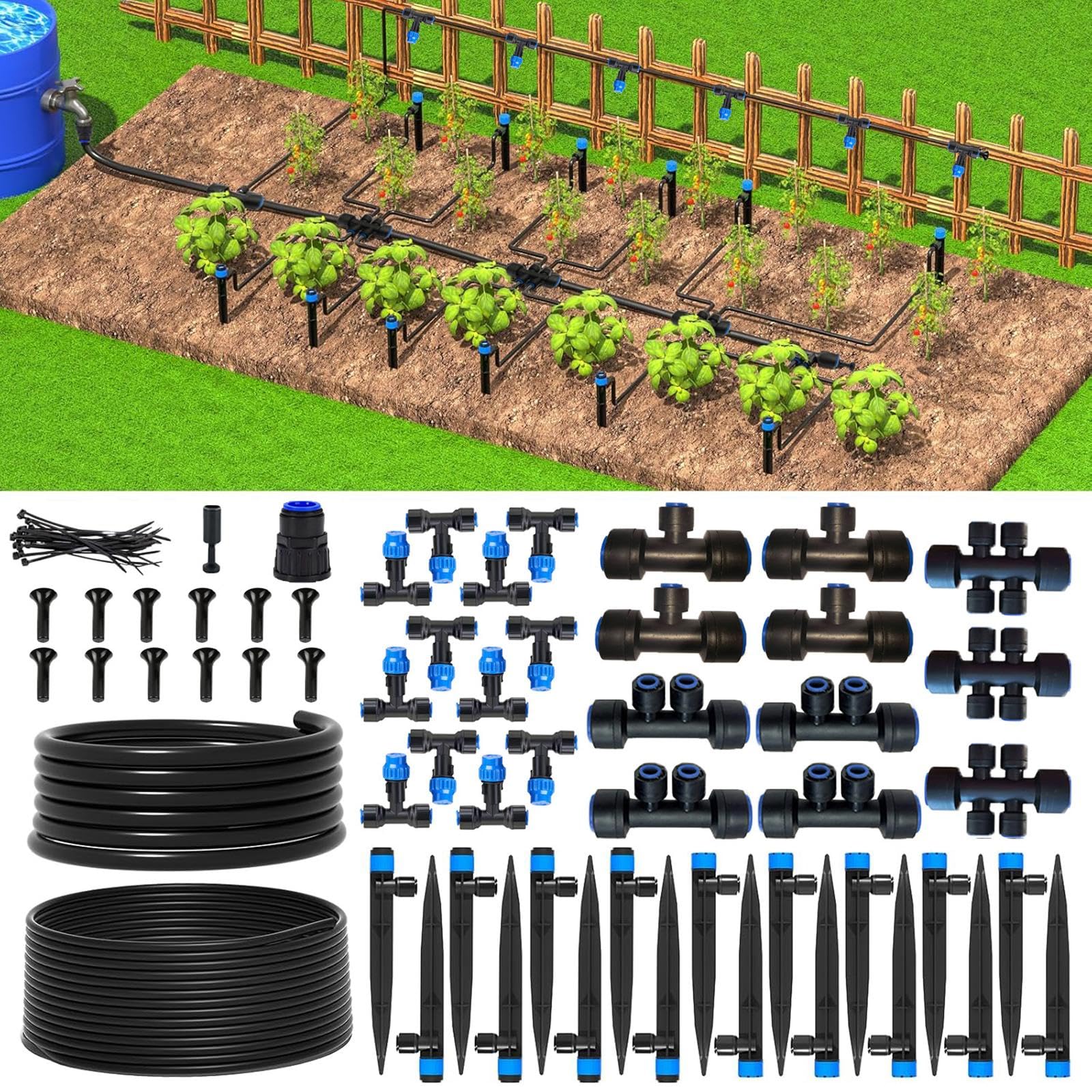 Kit di Irrigazione a Goccia per Piante, di Irrigazione a Nebulizzazione per Piante, Ugello Ad Alte Prestazioni con Raccordo Regolabile E a con
