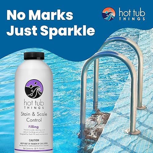 Miniatura 5 de Hot Tub Things Control de manchas y escalas, 32 onzas, evita la decoloración y las manchas de la superficie del spa