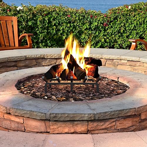 Miniatura 5 de Rejilla de chimenea de acero sólido resistente para interiores, chimenea de 34 bar, para herramientas de leña al aire libre, hoguera, estufa de