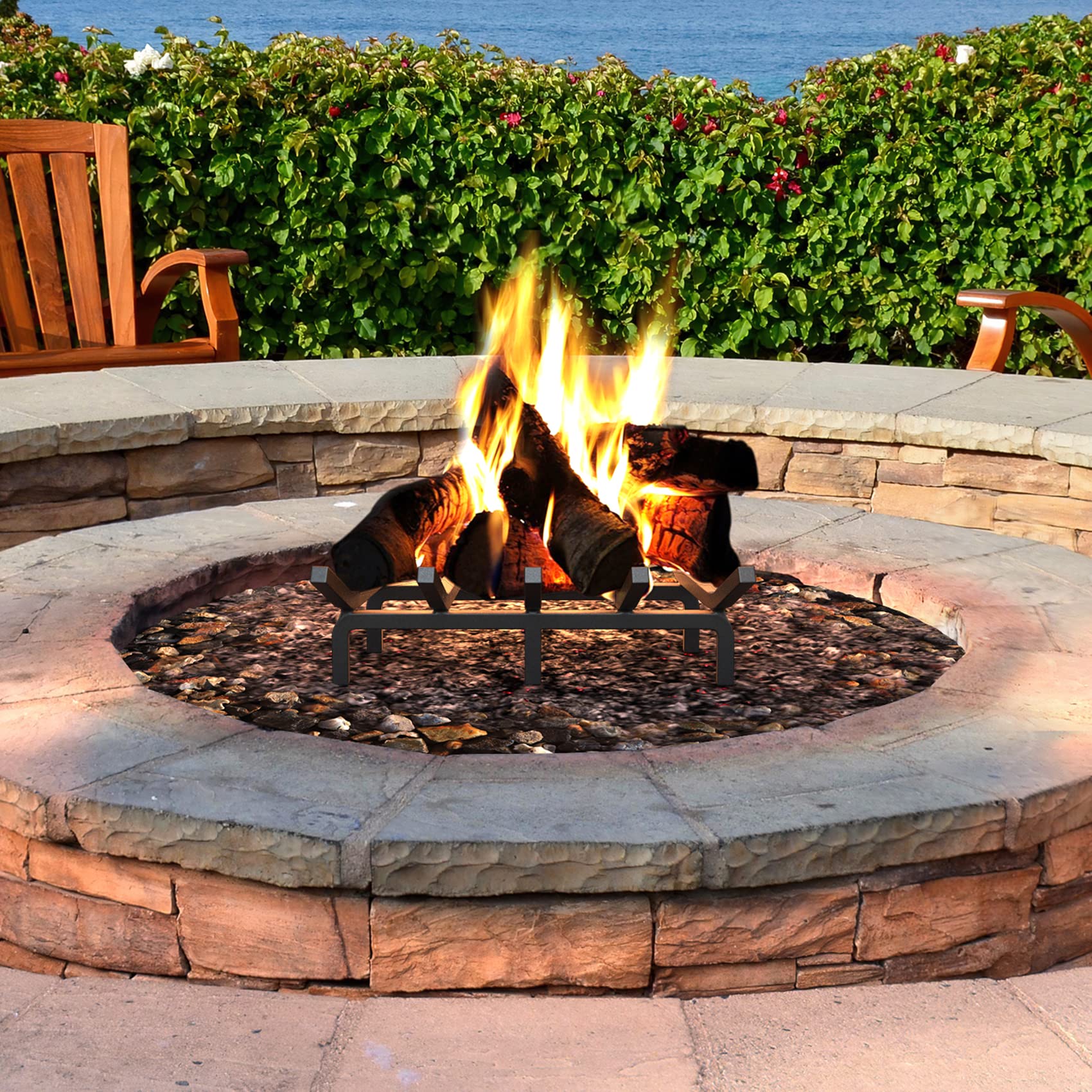 Amazon.co.jp: HYTXEN 17インチ 暖炉用格子 高耐久 ソリッド