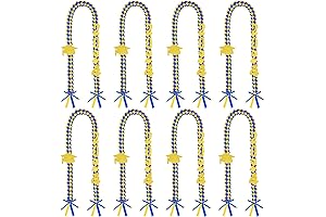 Classy Blue and Yellow Graduation Ribbon Leis