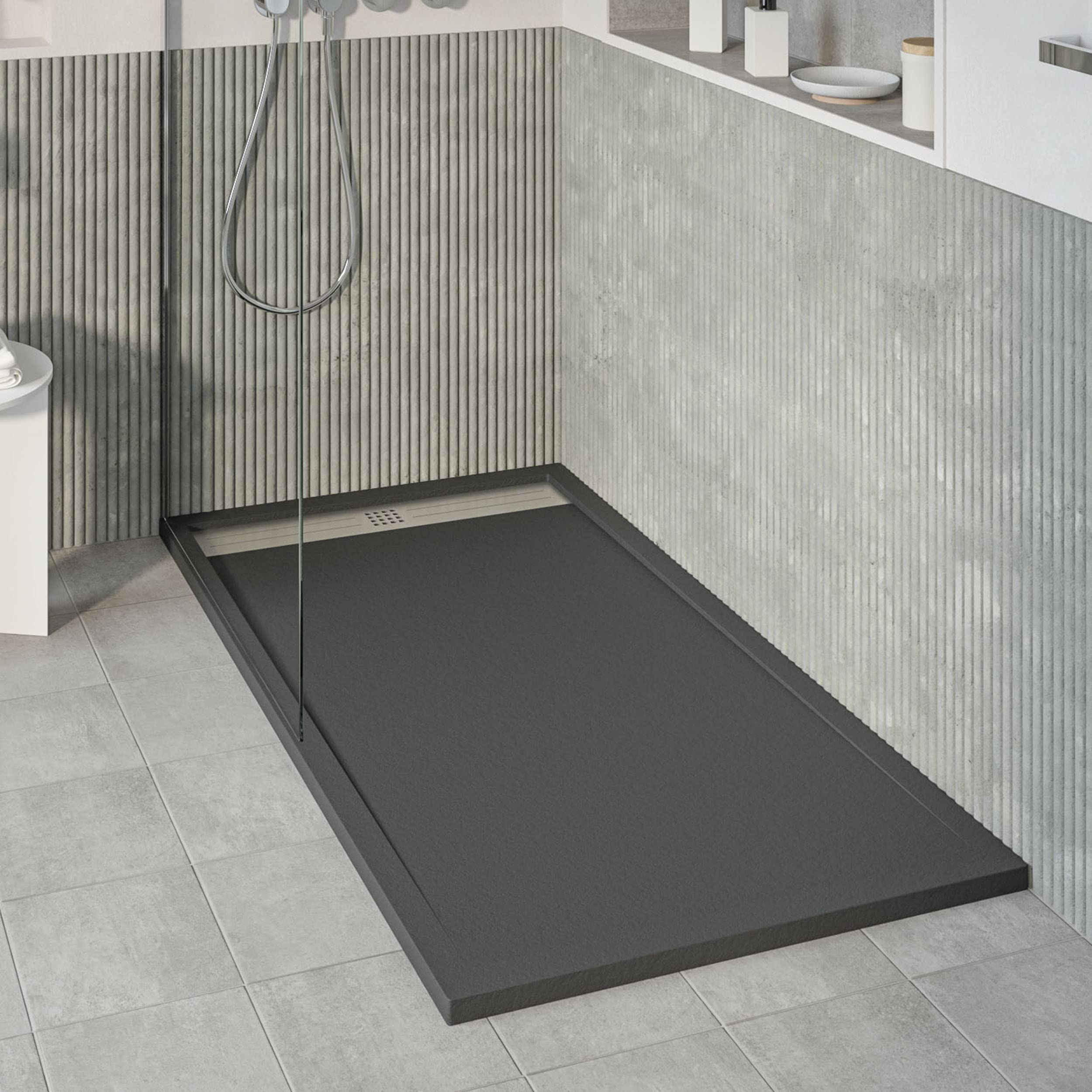 KOES - Receveur de douche en résine modèle VOIGA – 90x170 – Noir RAL 9005