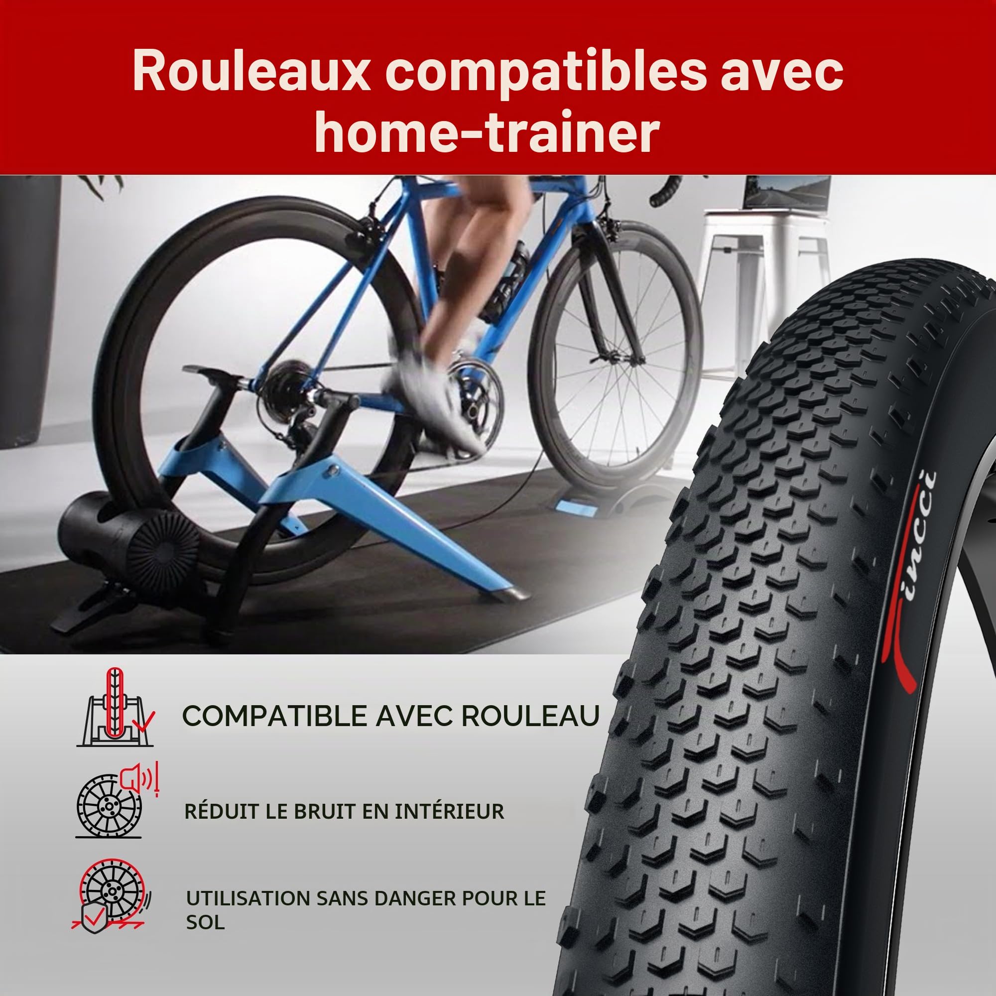 Fincci Gravel Pneus 700 x 38c avec Protection Anti Crevaison 1mm - Paire Pliable Tire 28 x 1.5 Pouces 30 TPI pour Tournée & Électrique & Route & Hybrid & VTT Velos
