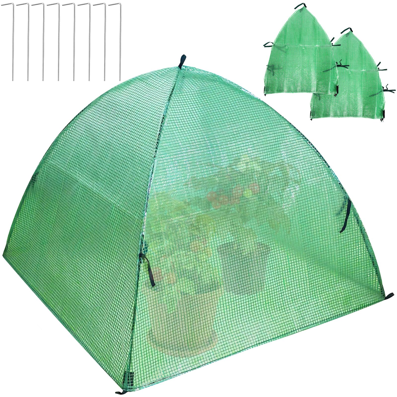 Plant Covers, 2Pcs Mesh Pest Guard Plant Cover, 56cm x 56cm Protective Garden Netting Dome Frost Protection Plant Covers for Seedlings, Plants & Vegetables, Insect, Bird & Rodent Barrier
