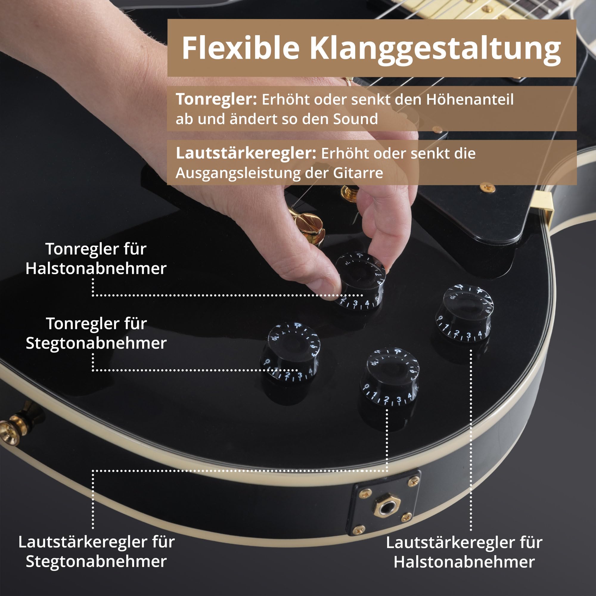 Rocktile Pro L-200BK Deluxe Guitare électrique Black avec accessoires