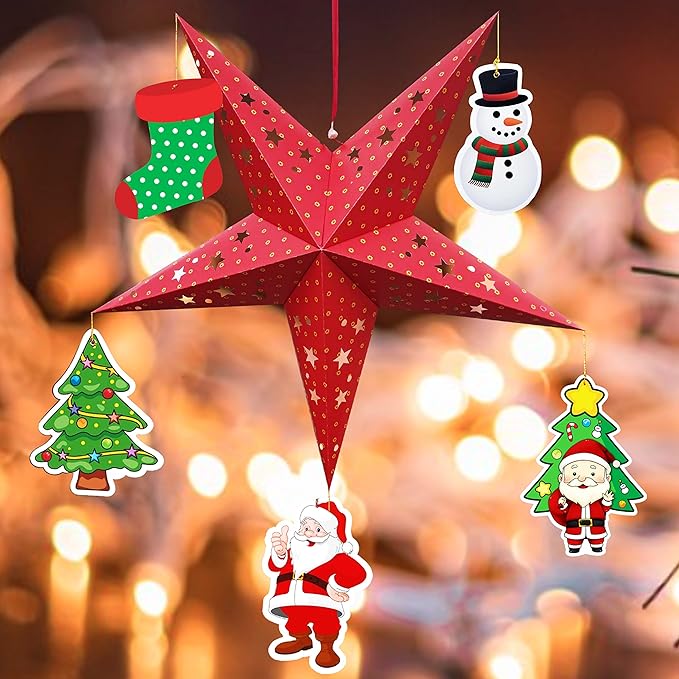 TOYXE Large Christmas Star with Hanging Paper Ornaments for Decor Pack of 6 Pcs at Rs. 278