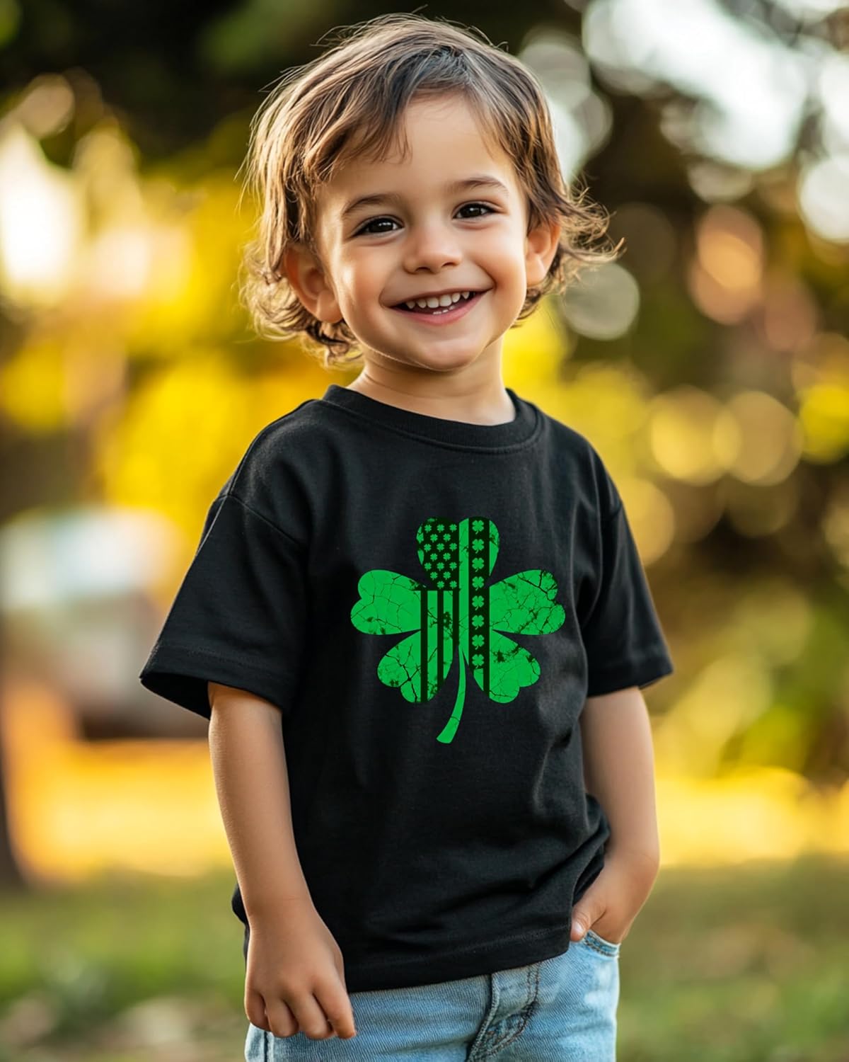 St Patricks Day Shirt Kids – Boys Girls Toddler Green T-Shirt Lucky Clover Ireland Shamrock Outfit 2T-8T - Image 3