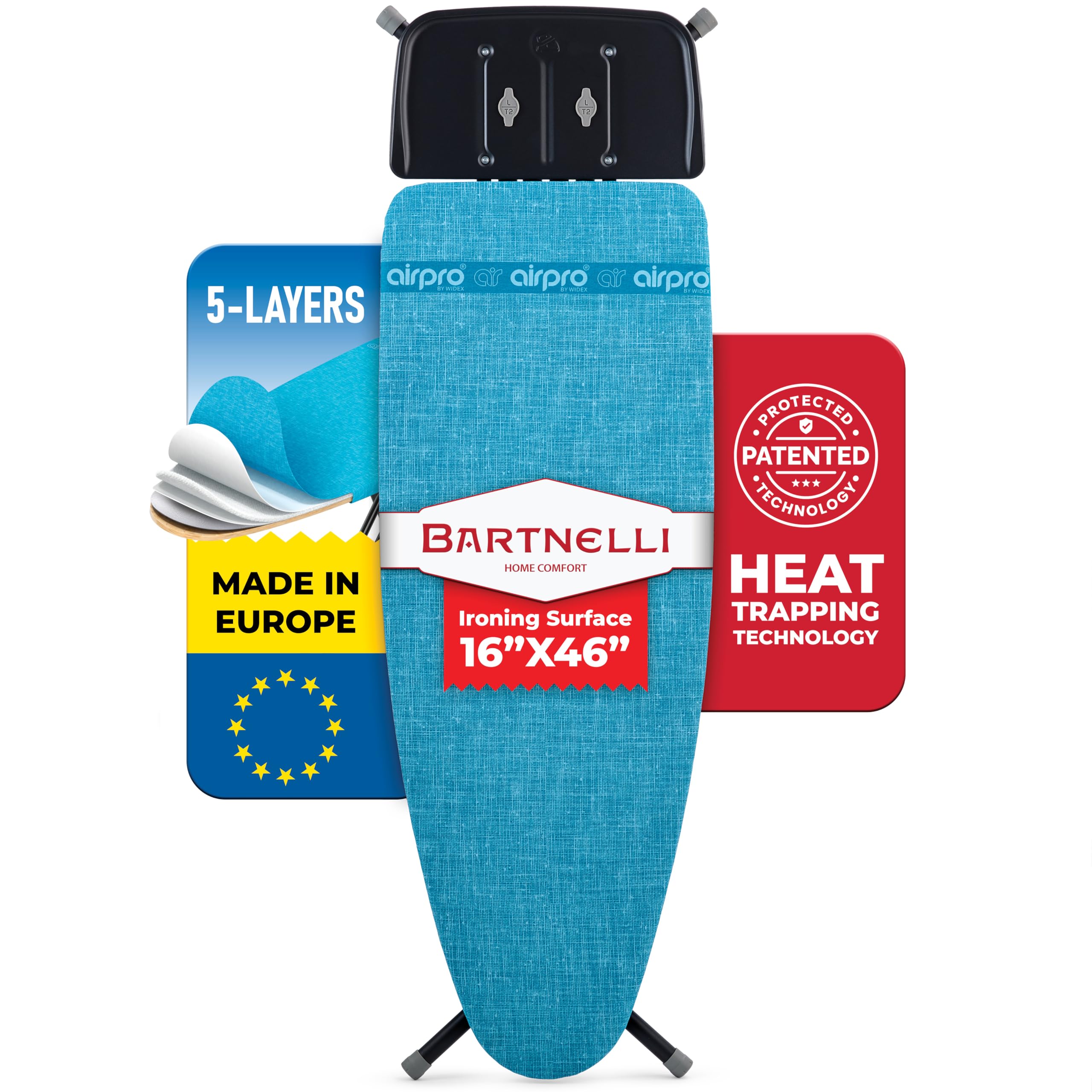 Bartnelli Next-Generation Wooden Top Ironing Board 46x16