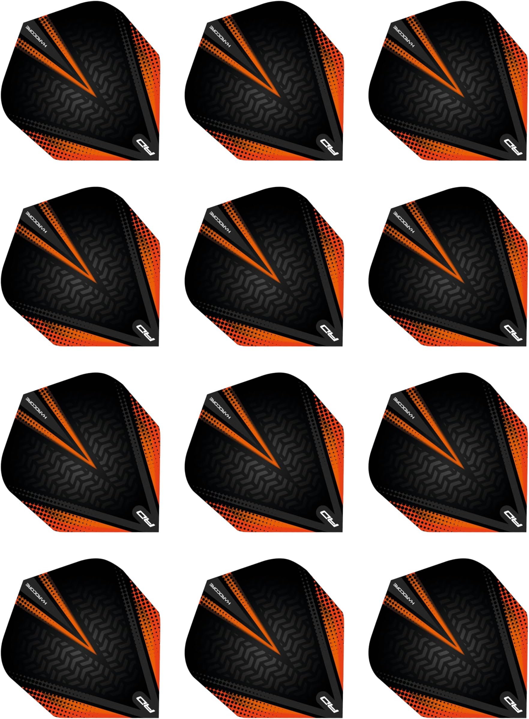 RED DRAGON Hardcore Radical Extra Thick Standard Dart Flights - 4 sets Per Pack (12 Dart Flights in total)