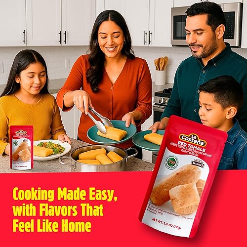 Miniatura 3 de La Costeña Tamales Rojos  Sabor de cerdo  Apto para microondas  No requiere refrigeración, 3.8 onzas (paquete de 12)