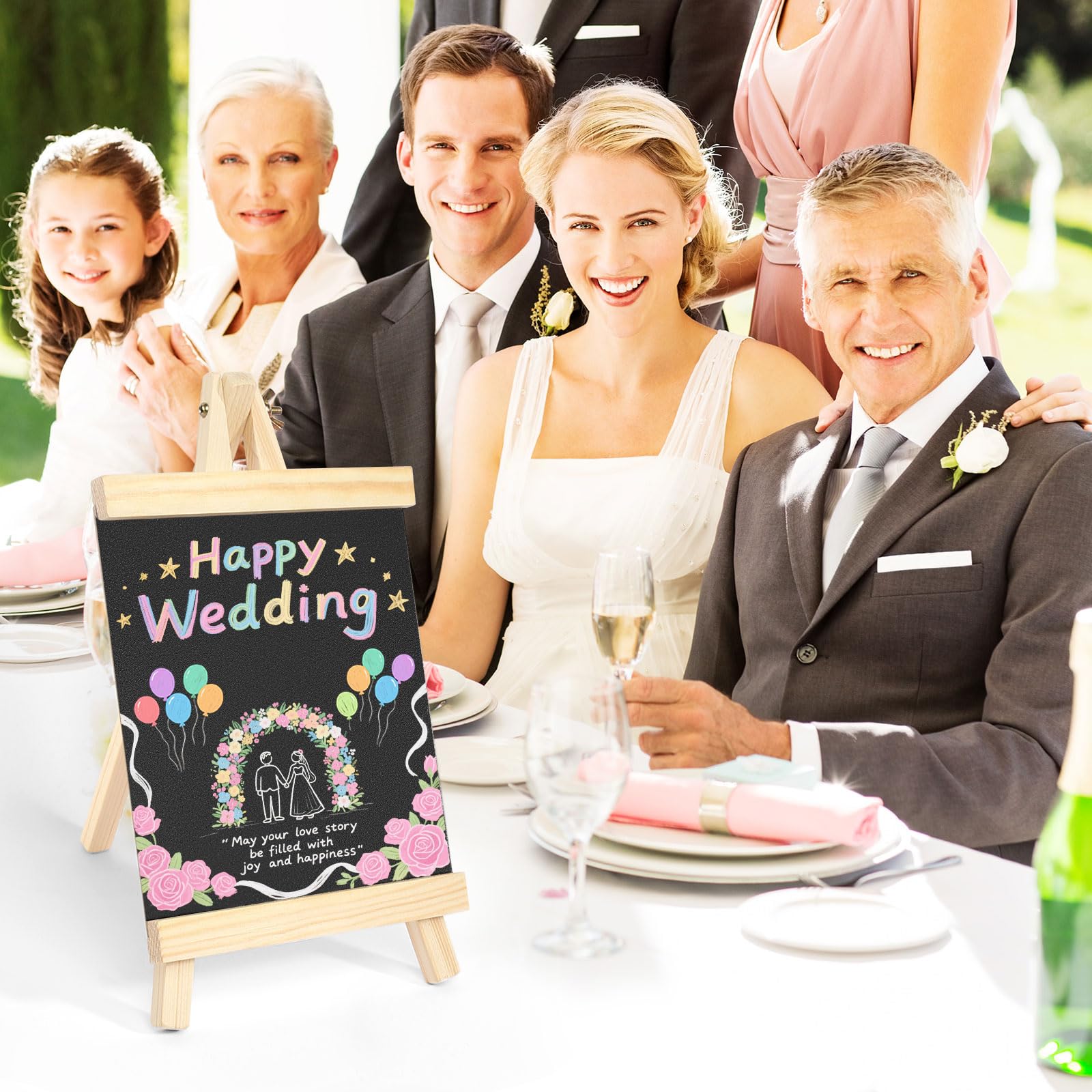 Kreidetafel Aufsteller 2 Stück Schiefertafel zum Beschriften 29 x 16 cm Kleine Tafel mit 12 Kreidefarben und Tafelwischer Kreidetafeln für Preisschilder Buffettisch Geburtstag Hochzeit Party Event