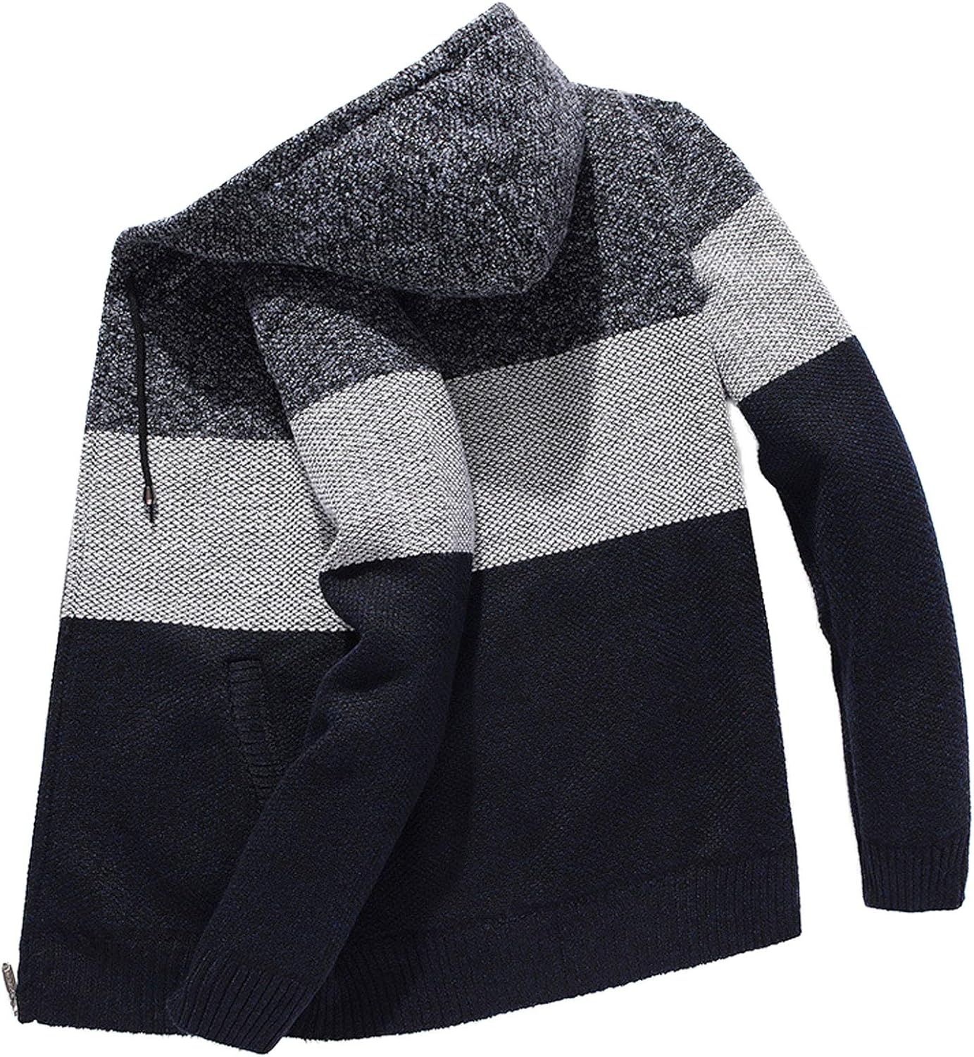 Men Hoodies,thicken Fleece Men Hoodie Sweatshirts with Drawstring Color