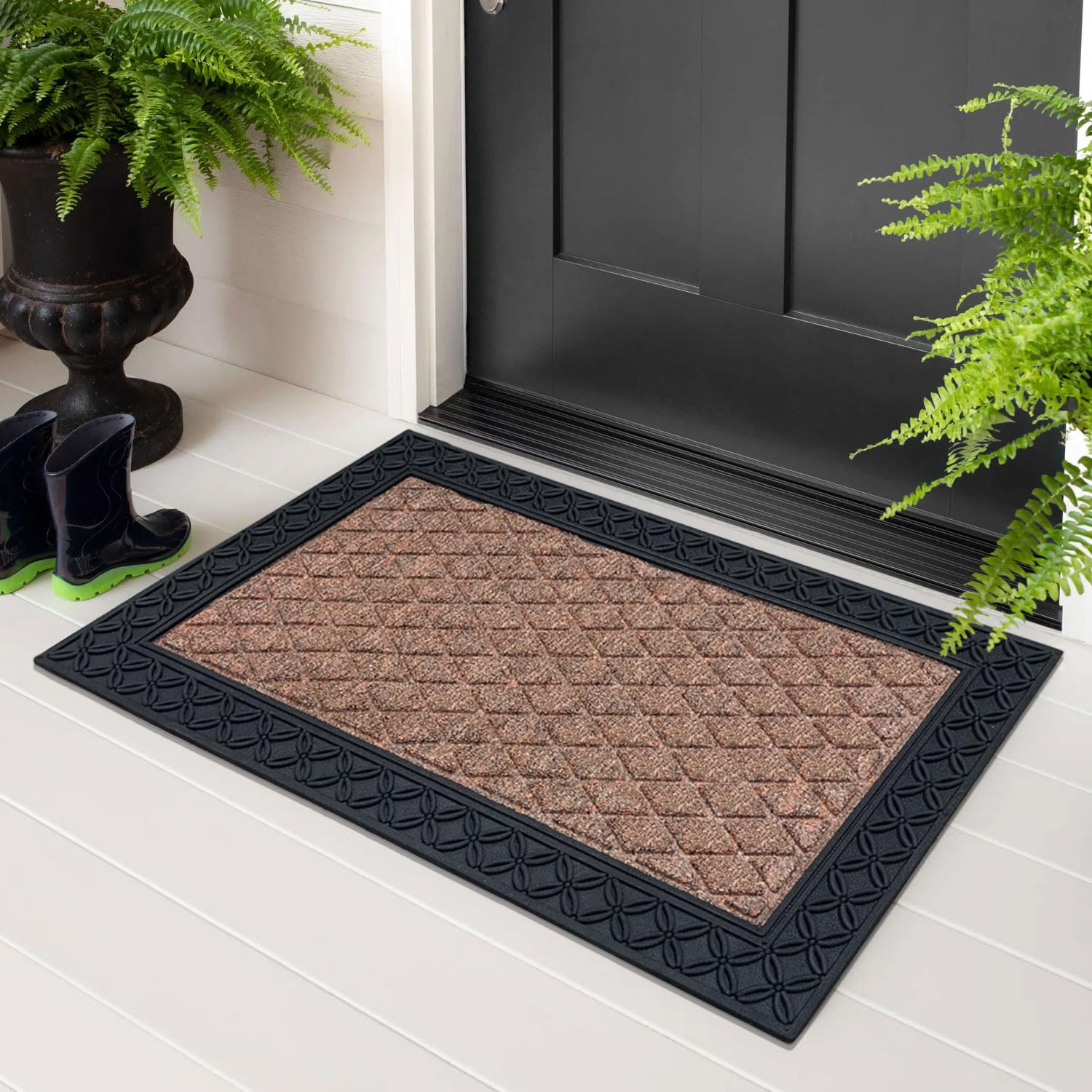 Luxe Home Door Mats for Home Natural Coir mat Solid Beige Rectangular, Waterproof, Low Profile All-Purpose Entrance Rug with Anti-Slip Rubber Backing for Indoor and Outdoor Use (45cm x 75cm, Pc 1) (B0CK5T39RP) Amazon Price History, Amazon Price Tracker