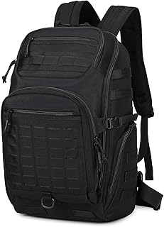 VINBAGGE Rucksack Taktischer 40L Herren Wanderrucksack Trekkingrucksack Angelrucksack Molle Schultertasche für Survival Outdoor Camping Reisen Bundeswehr Backpack,Schwarz