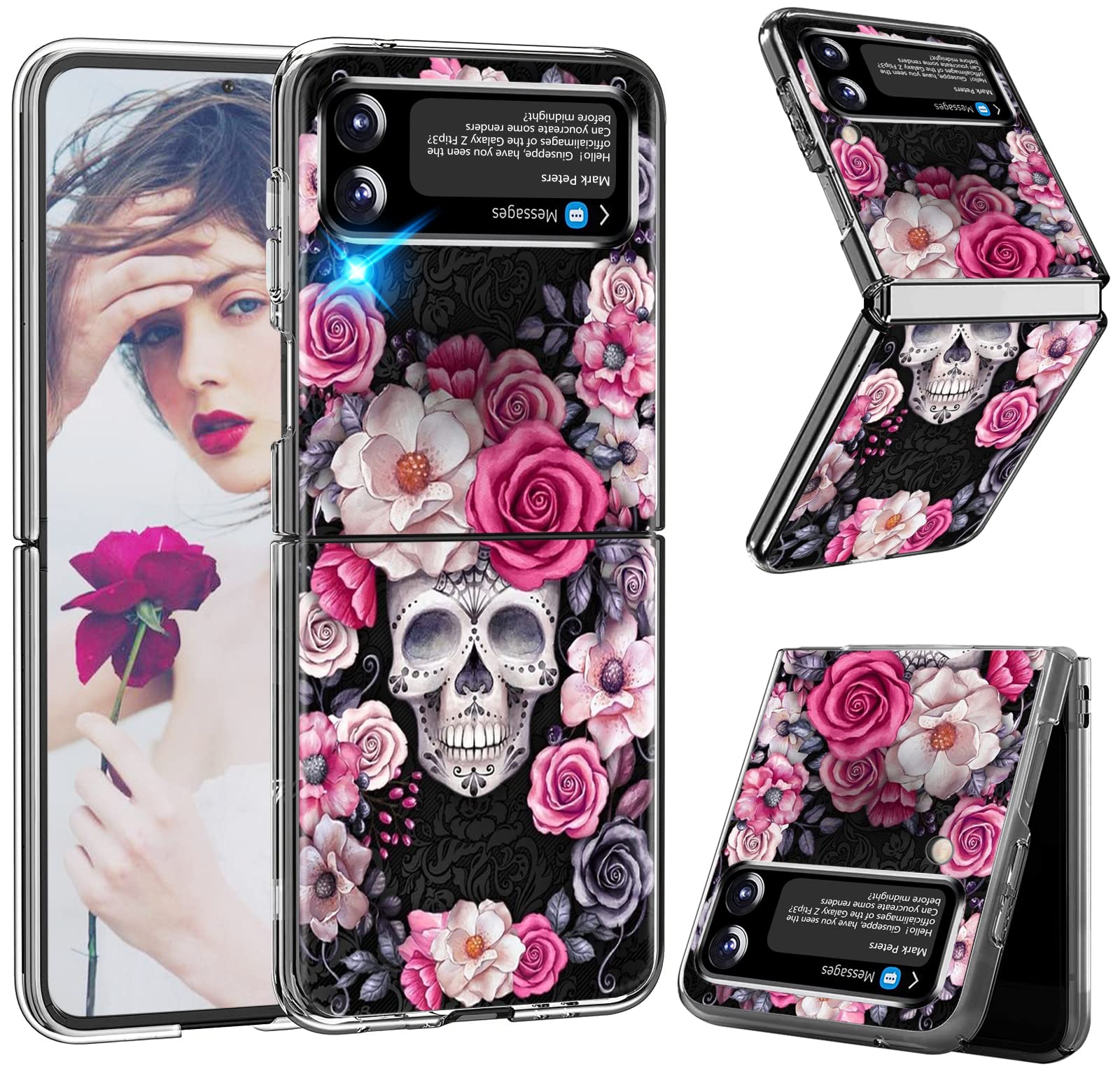 Schutzhülle Für Samsung Galaxy Z Flip 3 5G – Dünn, Stoßfest, Mit Skelett-Schädel-Design