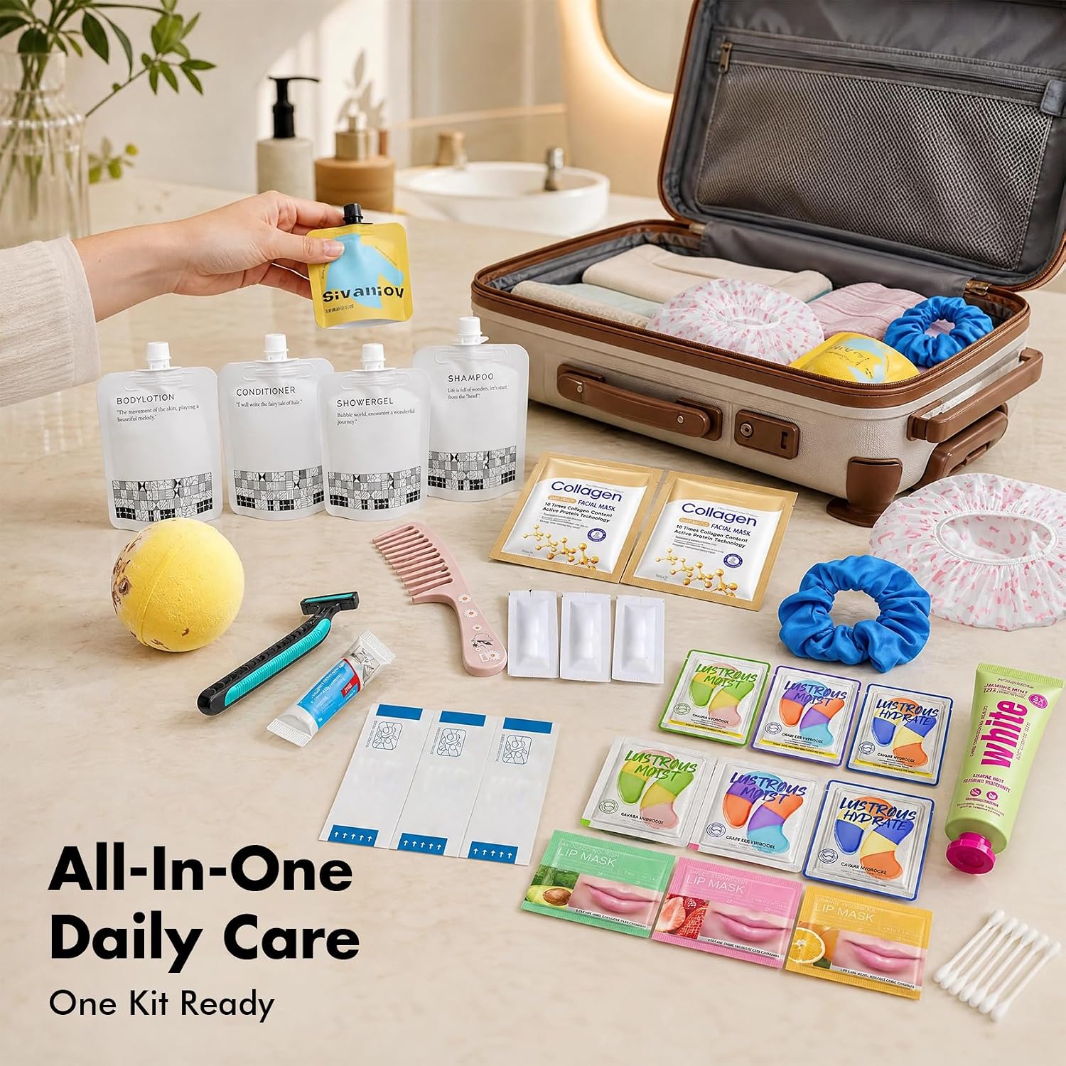 41Pcs Travel Size Toiletries,Travel Toiletries Set–Travel Kit for Women Men,Complete Travel Set for Airplane Vacation Overnight Essentials