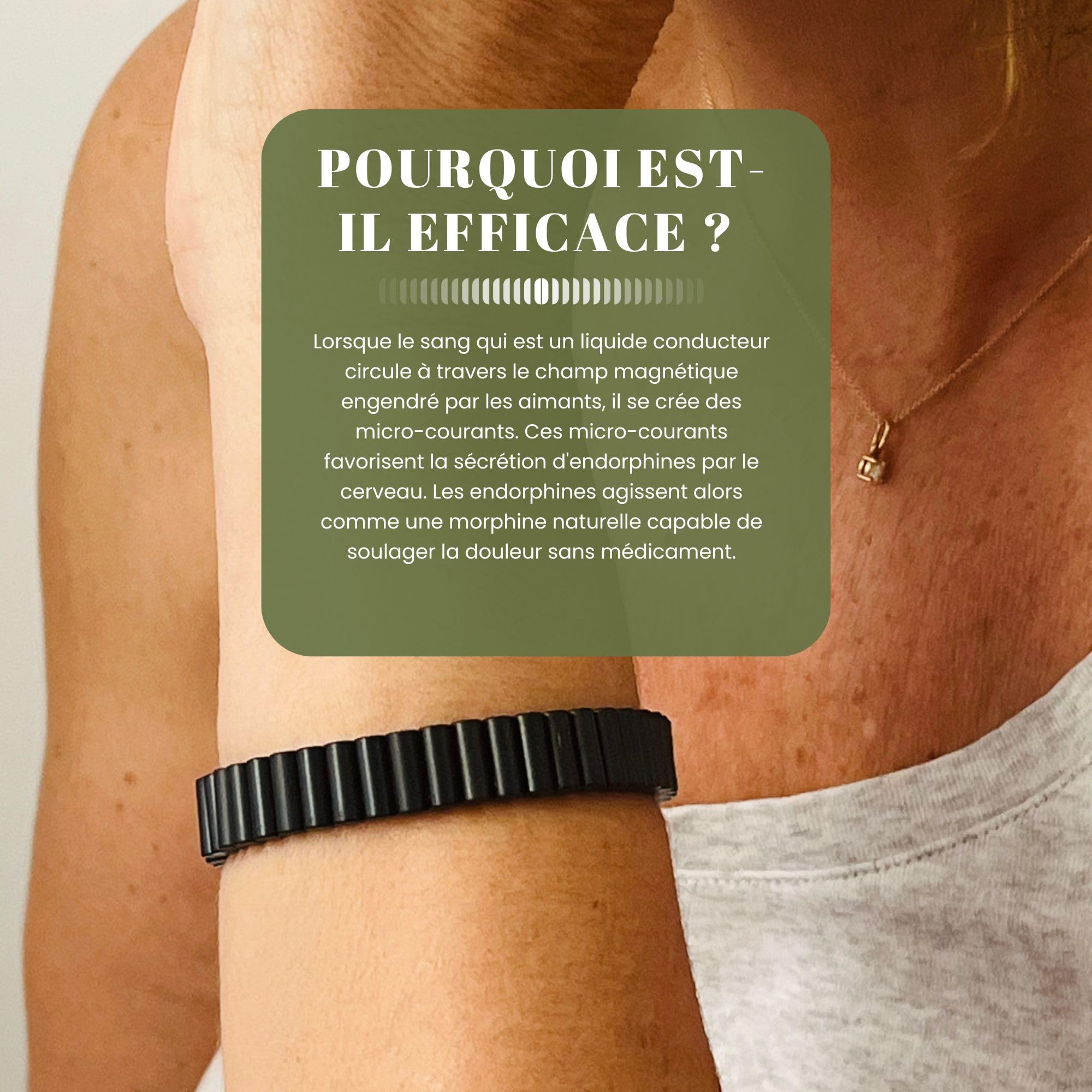 Bracelet Magnétique - Soulagement Naturel des Douleurs de la Main à l’Épaule - Améliore la Circulation Sanguine et Apaise les Fourmillements - Ajustable et Efficace