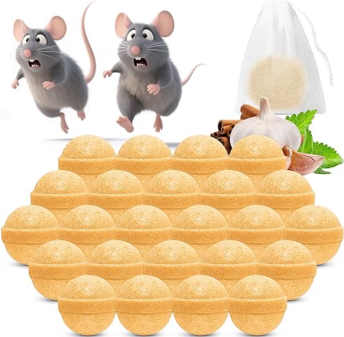 Paquete de 24 repelentes de ratones naturales de aceite de menta para repeler ratones y ratas, repelente para ratones en exteriores e interiores,
