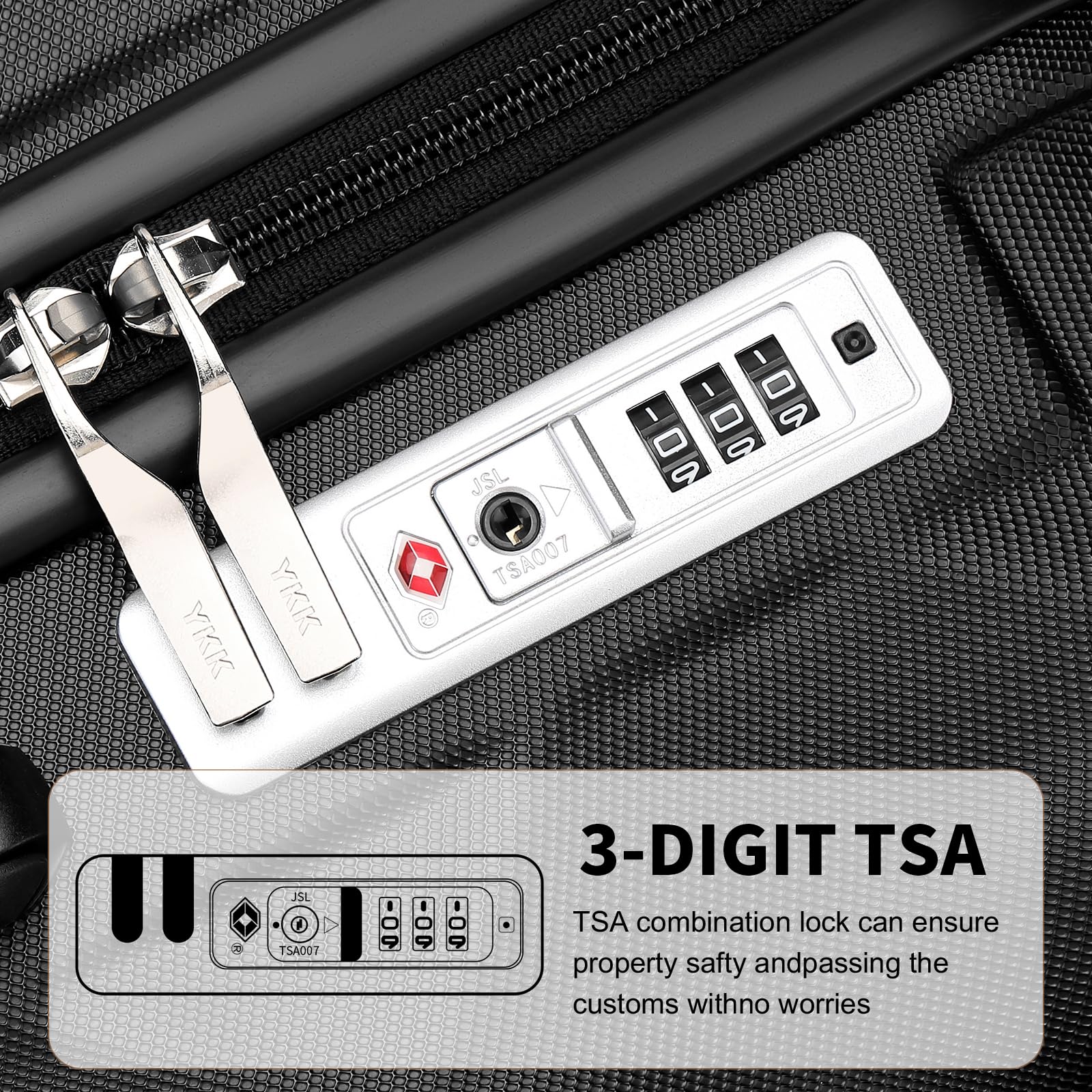 British Traveller Valigia Grande Trolley 73CM Valigie Rigida ABS+PC con Rotelle Girevoli e TSA Lucchetto (28pollici, Nero)
