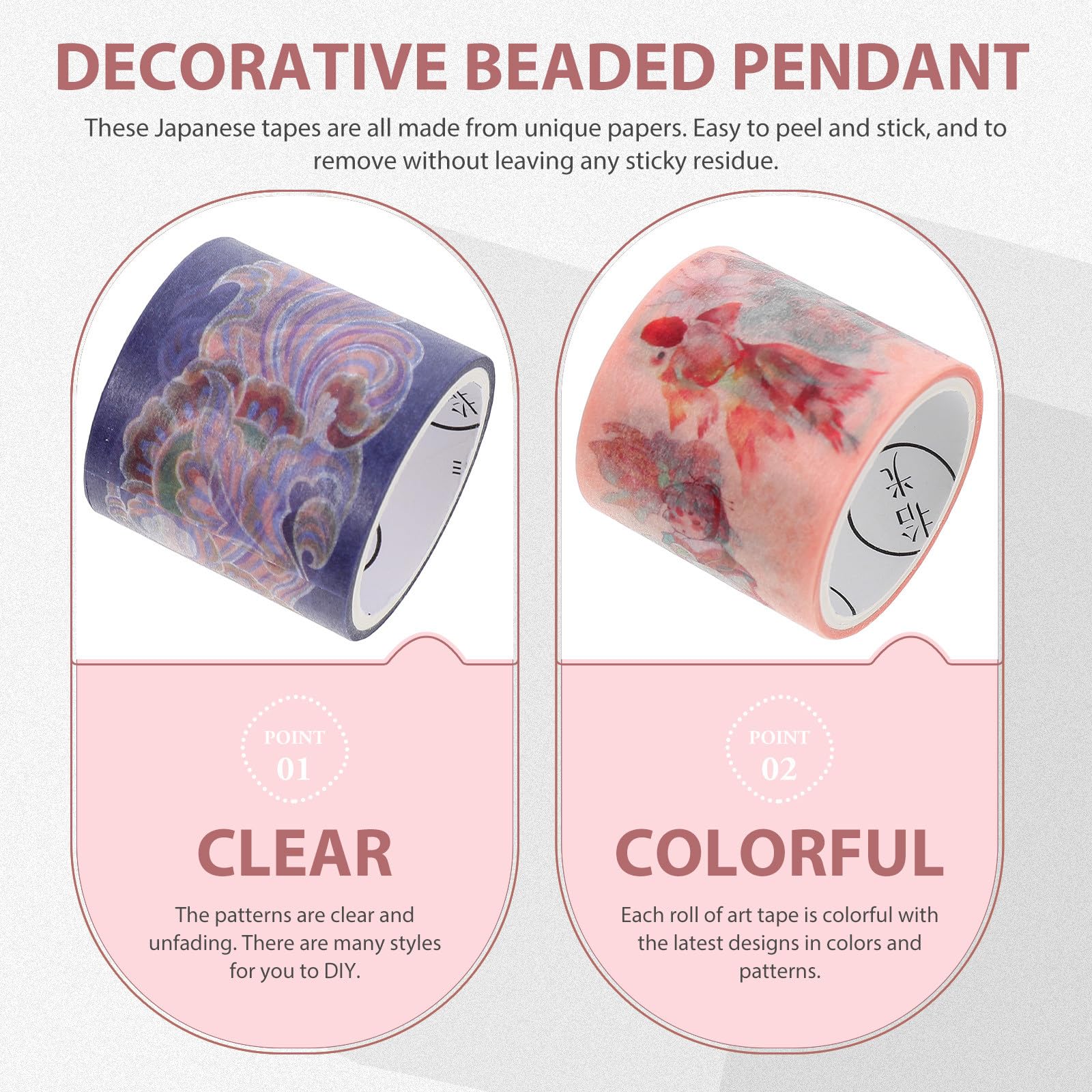 100 Rollen Washi Tape aus Japanischem Papier Repositionierbar und Lichtecht Bunte Scrapbook Dekorationsbänder für Tagebuch und Selbstgemacht Bastelprojekte