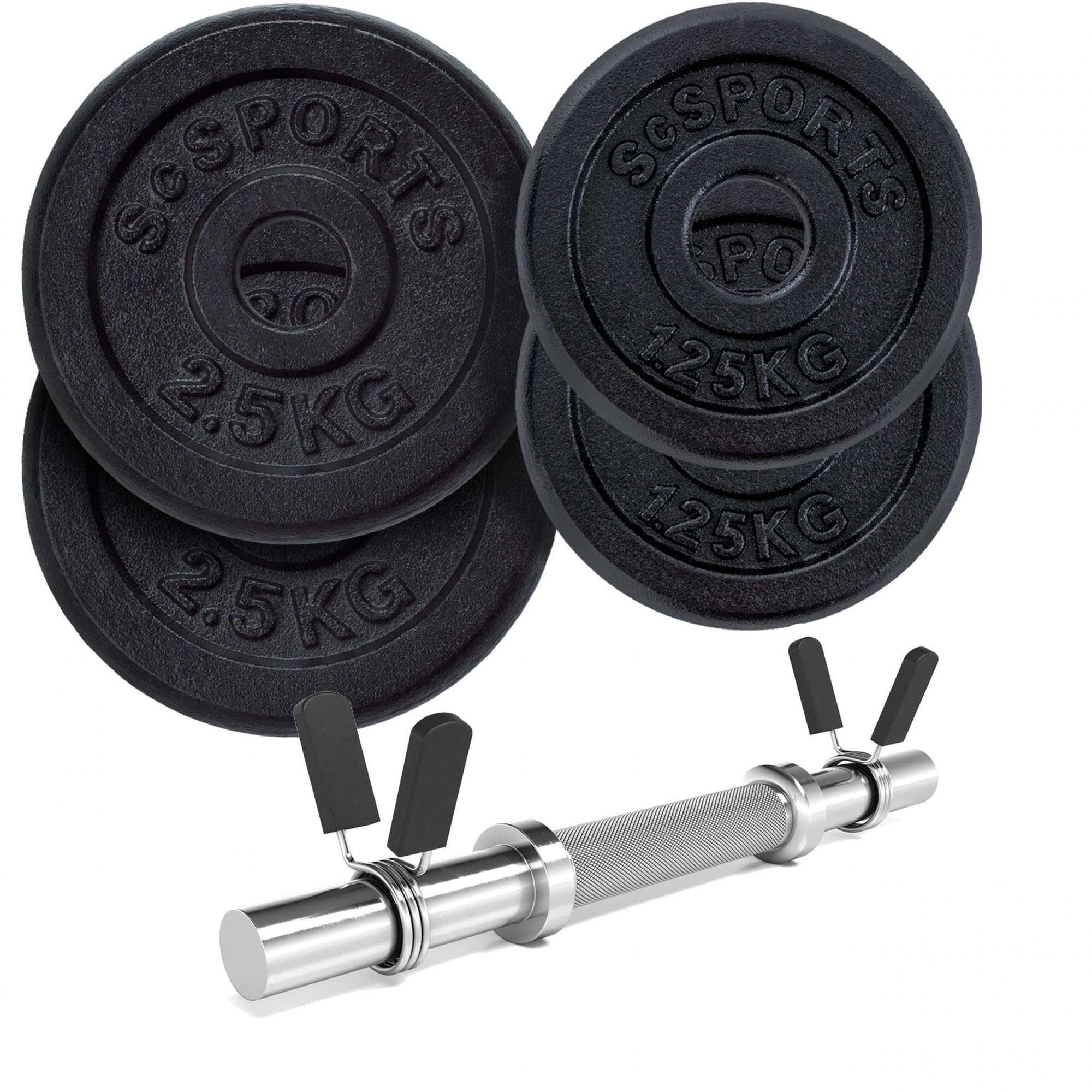 Dischi Manubrio MAXXIVA Set 2 Piastre Pesi Ciascuno 15 Kg Ghisa