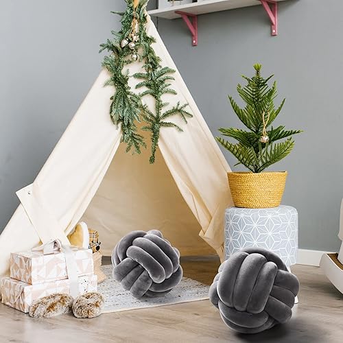 Miniatura 3 de 2 almohadas redondas de nudo suave almohadas decorativas estéticas de juguete de peluche para niños decoración de habitación almohadas de felpa