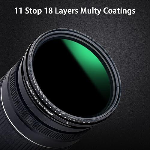 Miniatura 3 de PROfezzion Filtro ND variable de 2.047 in ND2-ND2000 Fader de densidad neutra variable para Canon EF-S 0.945 in f2.8Sigma 1.181 in f1.4Nikon AF-S