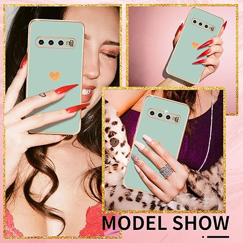 Miniatura 4 de Shorogyt Funda de corazón para Samsung Galaxy S10 Plus de 6.4 pulgadas para mujer, bonito diseño estético de corazón, diseño de corazones de amor,