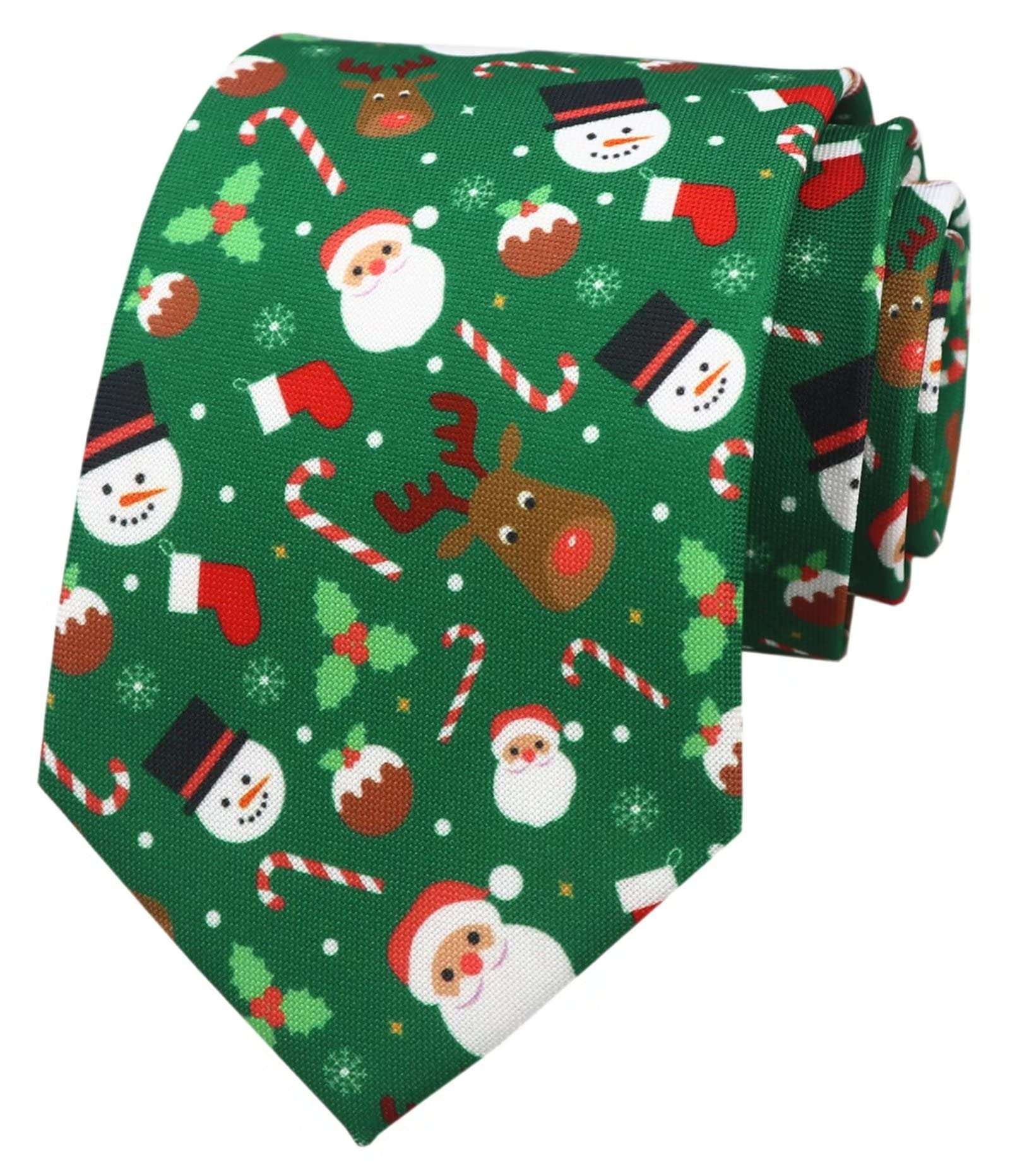 SecdtieMens Big Boys Novelty Fun Merry Christmas Tie Patterned Fancy Necktie by Secdtie