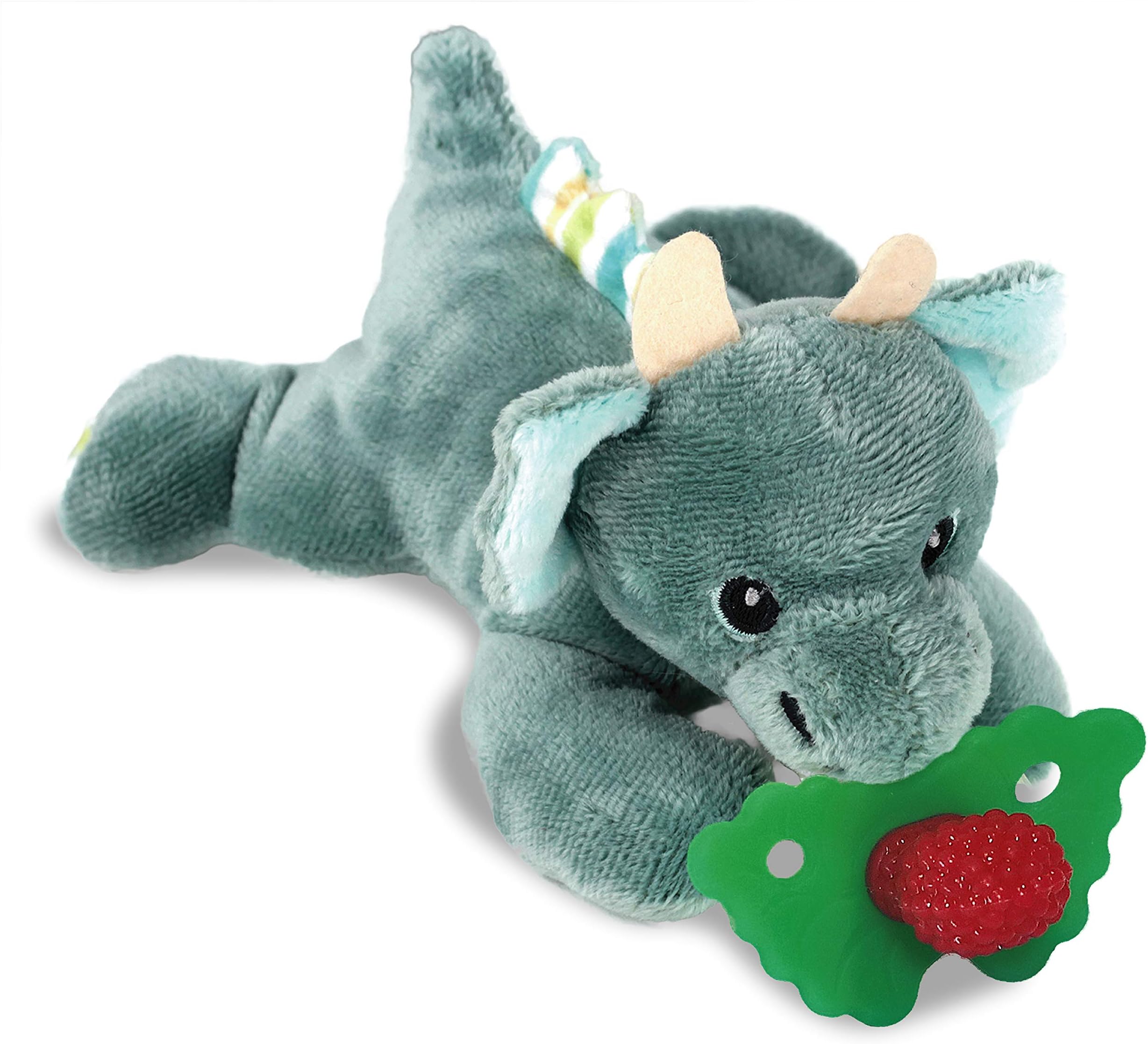 RaZbaby RaZbuddy RaZberry Teether/Pacifier Holder w/Removable Baby Teether Toy - 0M+ - Bpa Free - Dragon