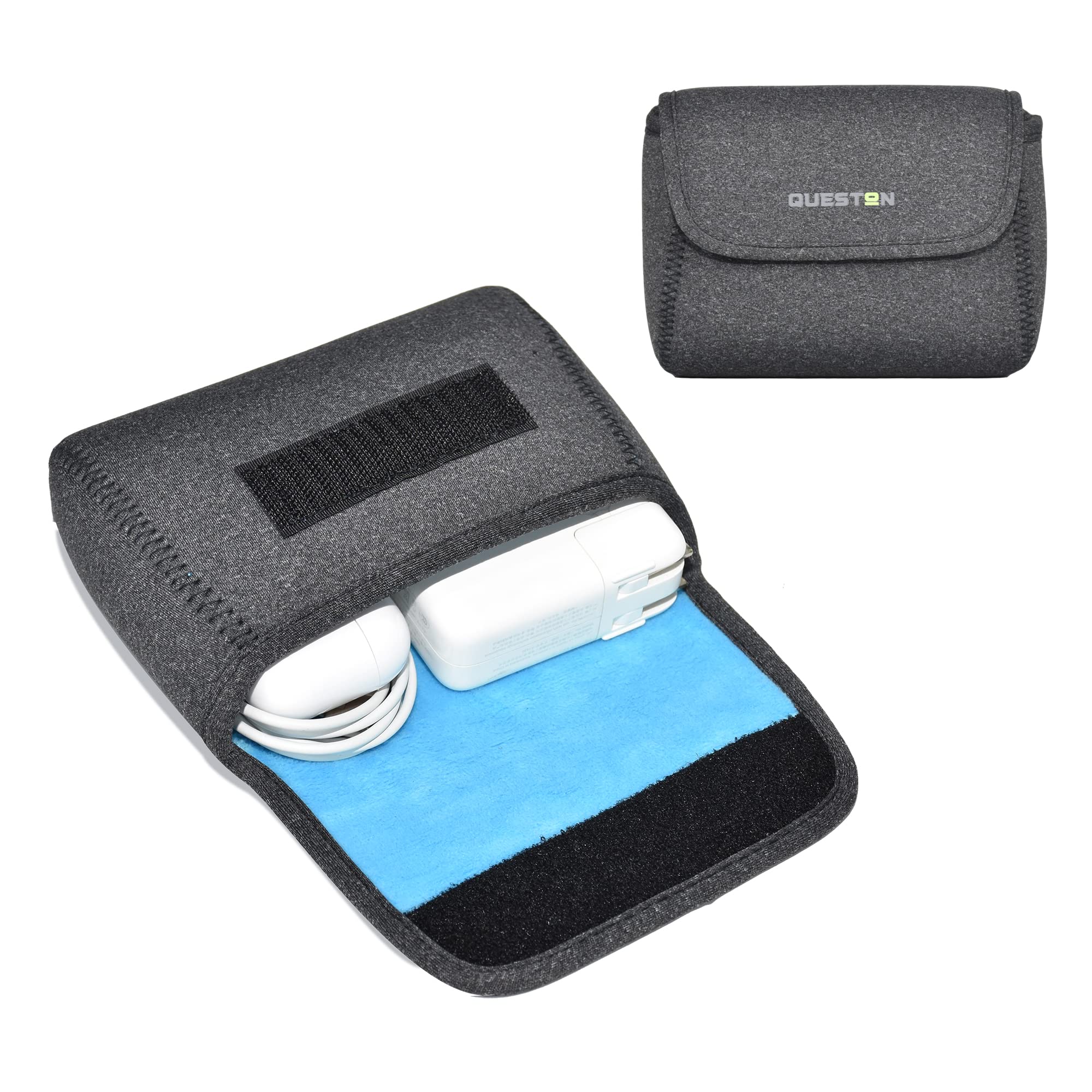 QUESTON GOODSStorage Pouch Bag Cases for Accessories MacBook Laptop Power Adapter, Wireless Mouse, iPhone Chargers, Cellphone, Power Bank, Cord, Travel Cable Electronic Organizer