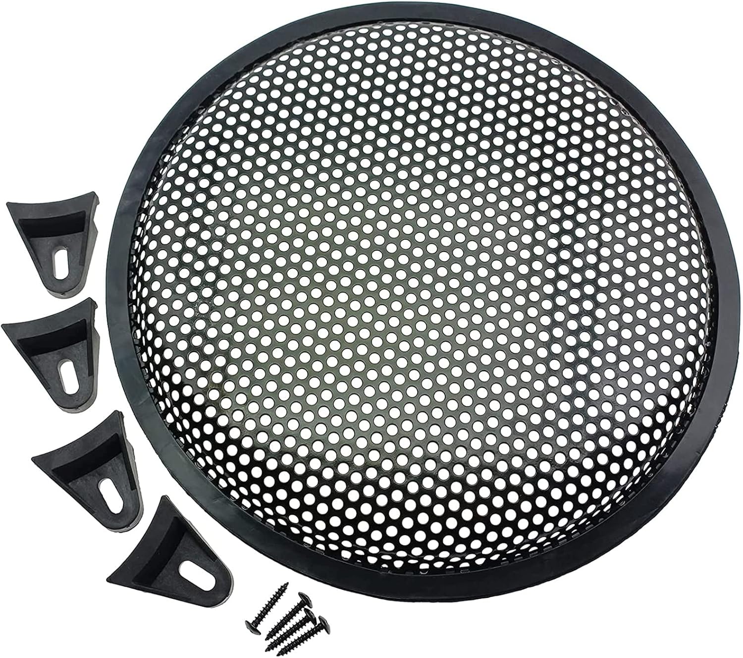 OZXNO 2 Pcs10 Inch Metal Mesh Speaker Grills Covers Subwoofer Grill Protective Case and Presser feet with Mounting Screws for Home Audio Car Speaker (Black) : Electronics
