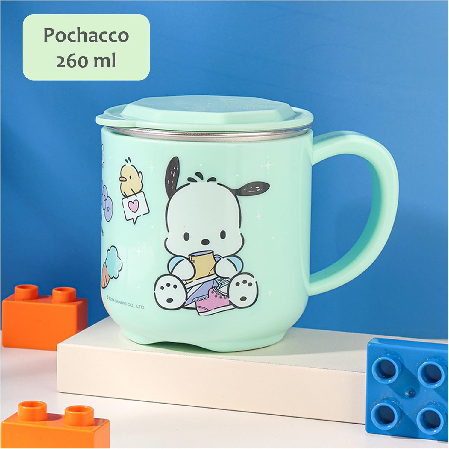 Pochacco ABS Stainless Steel Cup with Lid, 260ml - Image 2