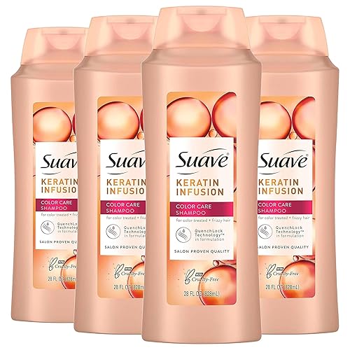 Vista 12 de Suave Professionals - Champú para el cuidado del color para el cabello tratado con color, infusión de queratina, champú protector de color, 28 onzas