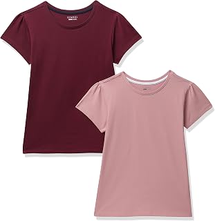 Amazon Brand - Symbol Girls 100% Cotton Solid Half Sleeves T-Shirt | Regular Fit | Age 2-14 Years (Pack of 2) Price In India