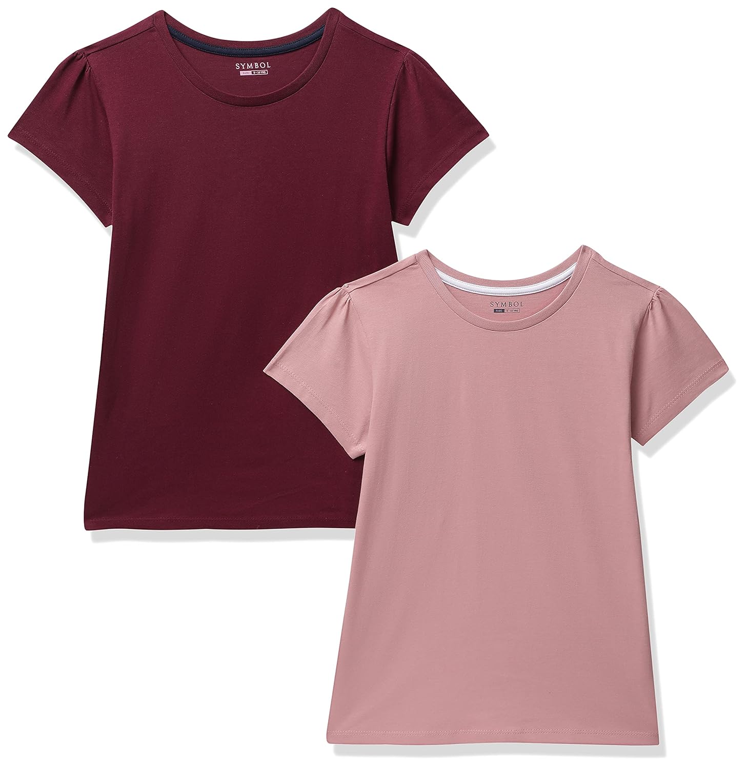 Amazon Brand – Symbol Girls 100% Cotton Solid Half Sleeves T-Shirt | Regular Fit | Age 2-14 Years (Pack of 2)