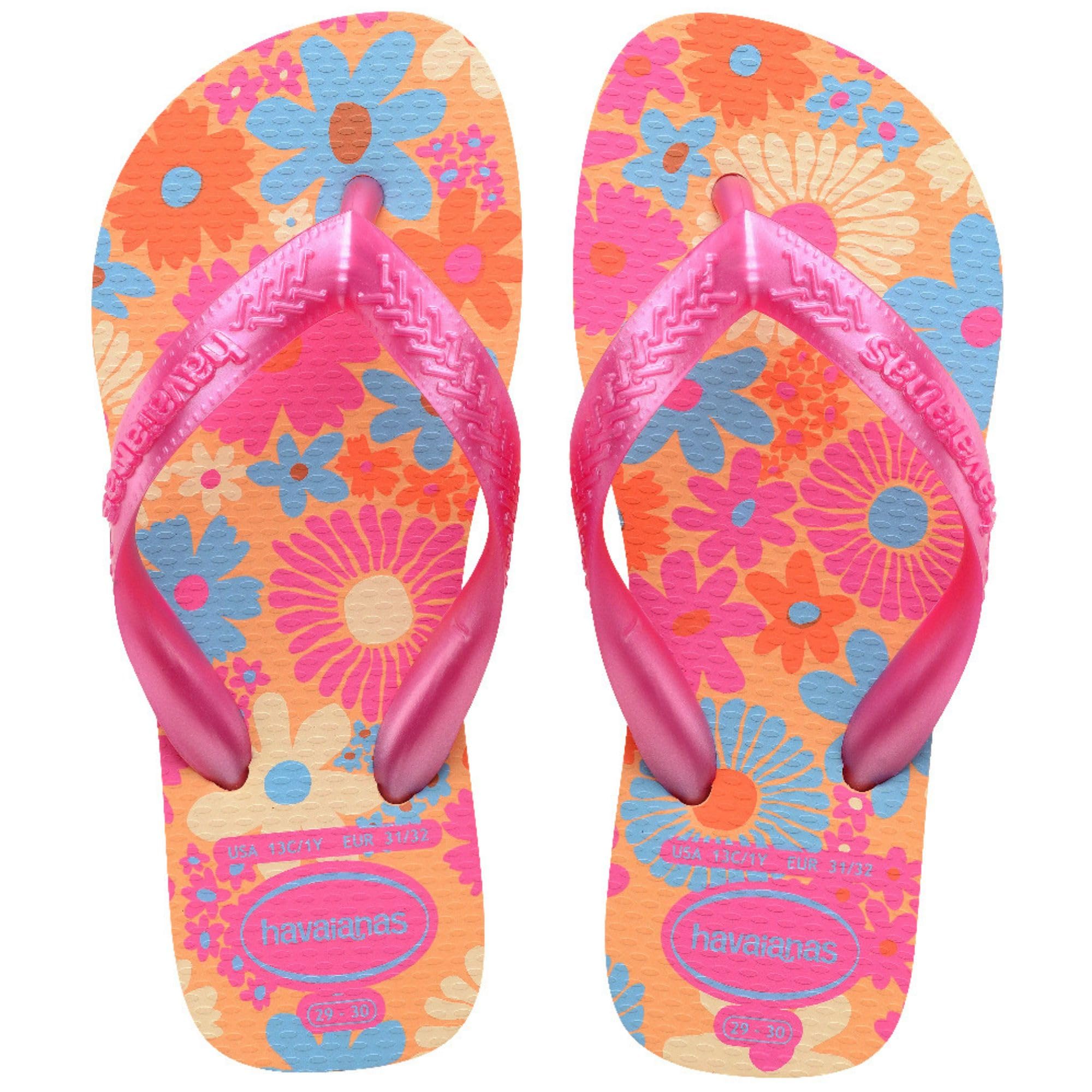 Havaianas Kids Flores Girls FlipFlop Peach 9/9.5 UK Child