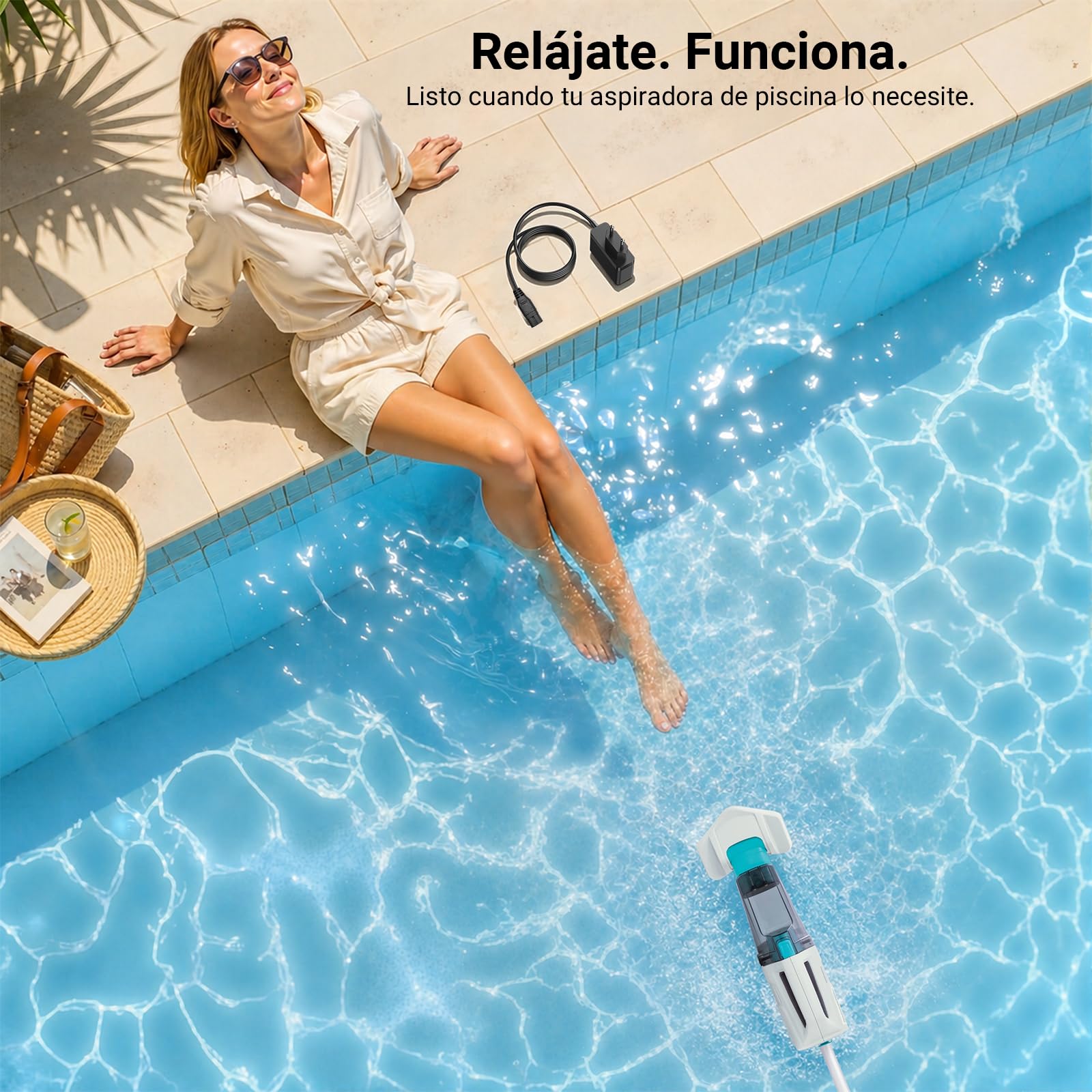 Bouge Limpiafondos Piscina Adaptador Compatible con Intex ZR200 28627 28627E 28628 Aspiradora para Piscina y SPA Repuesto Cargador Cable