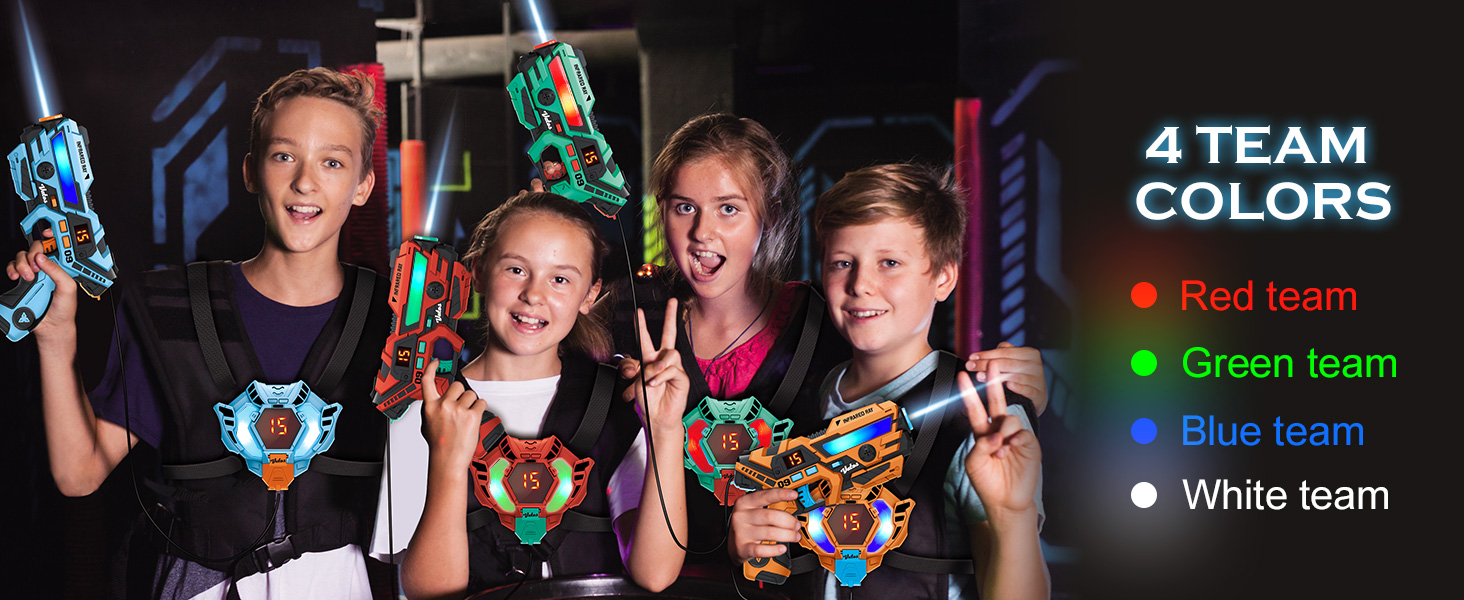 VATOS Laser Tag Guns 2x 4x Spieler Set Spielzeug Echtzeit SYNC Pistole Schießen Spiel Indoor Outdoor Spielzeug Party Weihnachten Geschenk Für Kinr