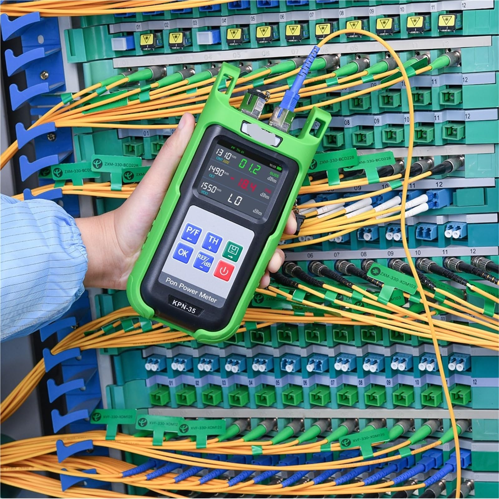 OTDR, Glasfaser-Pon-Leistungsmesser for Pon-Netzwerktests, KPN-35, 1310 nm, 1490 nm, 1550 nm,Anti-Interferenz(KPN-35-APC Connector)