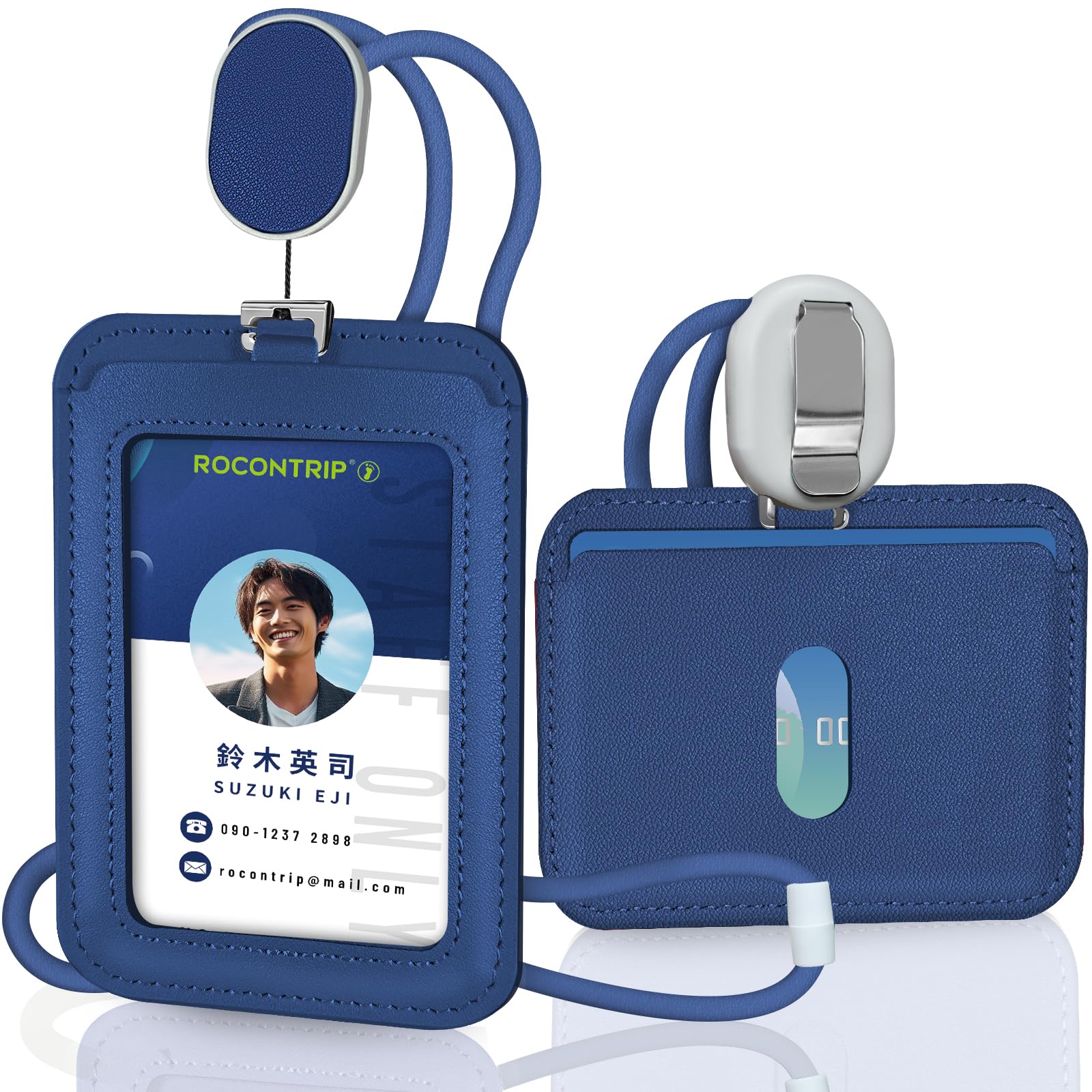 Amazon.co.jp: ROCONTRIP IDカードホルダー 首掛けネームホルダー 伸縮