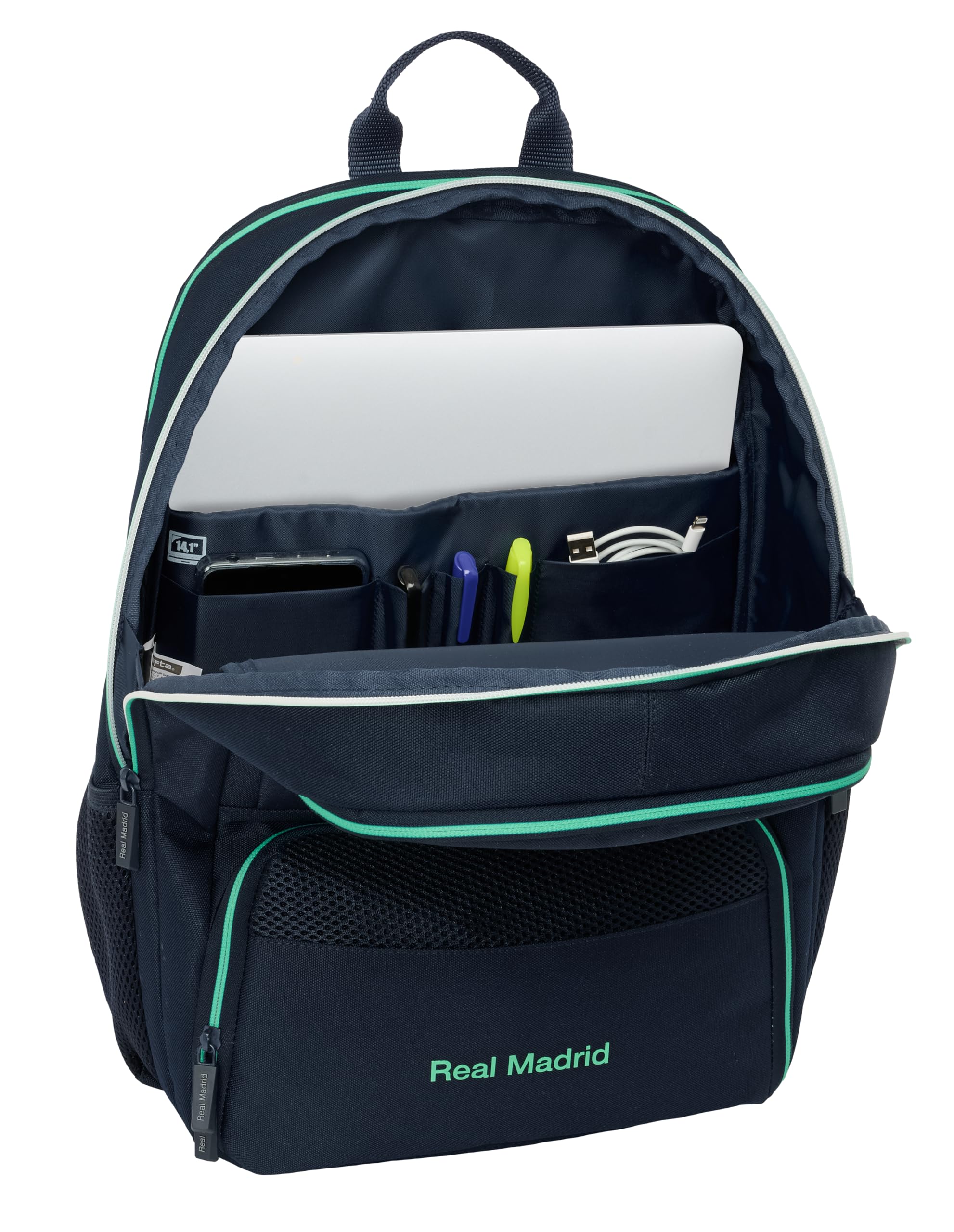 Real Madrid 2. Team 25/26 Rucksack für Paddel, Sport-Rucksack, ideal für Verschiedene Altersgruppen, bequem und vielseitig, Qualität und Widerstandsfähigkeit, 30 x 17 x 42 cm