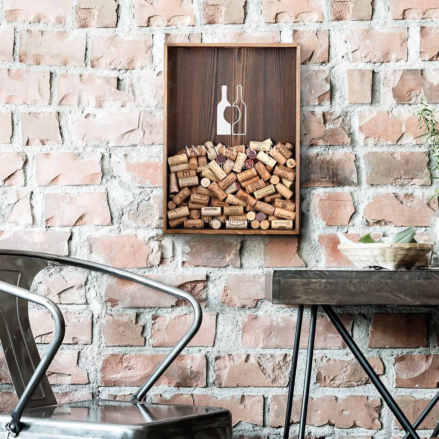 Maverton Raccogli tappi di sughero o birra - con stampa personalizzata - in legno - cavatappi per vino e birra con un coltellino - scatola porta tappi - idee regalo - regalo di Natale - infinito